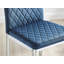 Milton Luxury Breakfast Bar Stool in Quilted Design Velvet Silver Leg - Modern Chic Kitchen-1176481386