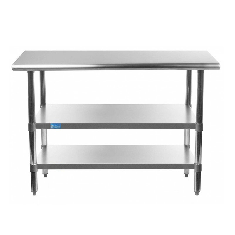 Stainless Steel Work Table with Galvanized Shelves