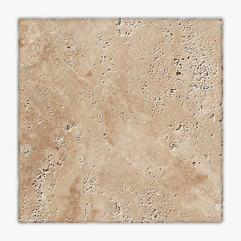 Walnut Tumbled 12x12 Travertine Paver, Brown