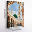 1 dôme d'art mural sur toile 24 x 36 pouces, dôme de la mosquée, dôme vert et minaret, décoration murale de style architectural architectural