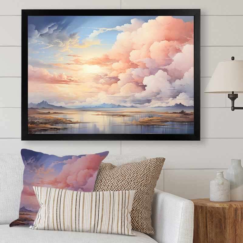 Fantaisie, ciel, paysage, minimalisme I, 34" H x 44" W, Cadre photo noir