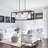 3-Light 26" Dimmable Rectangular Kitchen Island Chandelier