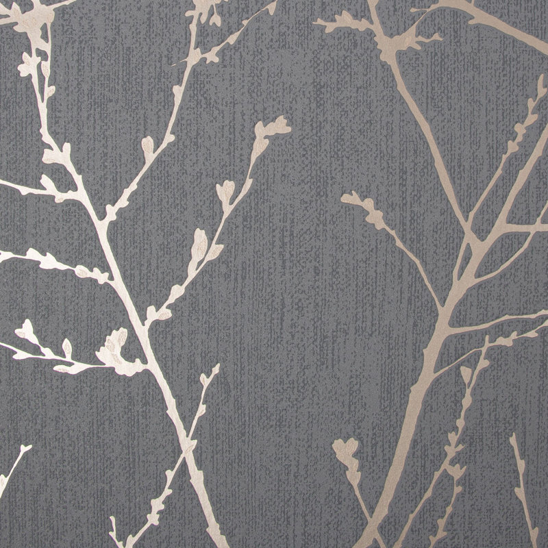 Superfresco Easy Green Innocence Floral Wallpaper, Charcoal/Copper