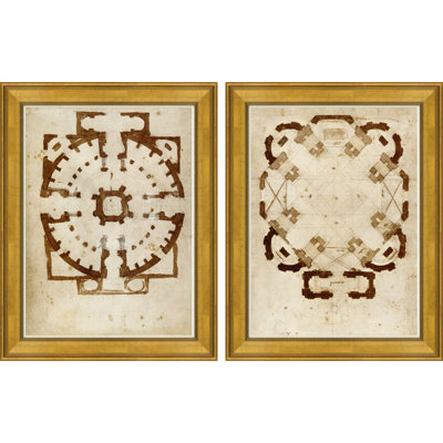 Tratteggiare Tratteggiare I & II by David Phoenix - 2 Piece Single Picture Frame Giclee Print