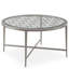 Aciamae 33 po Table basse ronde en verre argenté avec motif décoratif et base en forme de X
