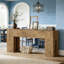 Table d'appoint rustique, console élégante en bois