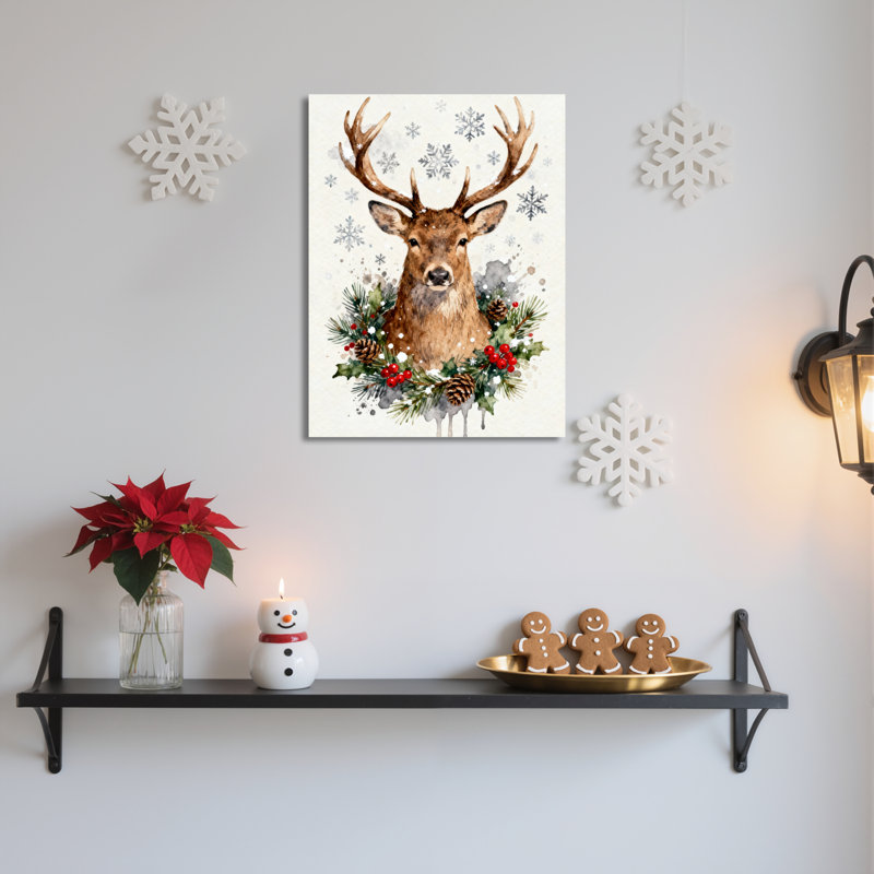 Art mural sur toile, flocon de neige d'hiver, H 18 po x l 12 po