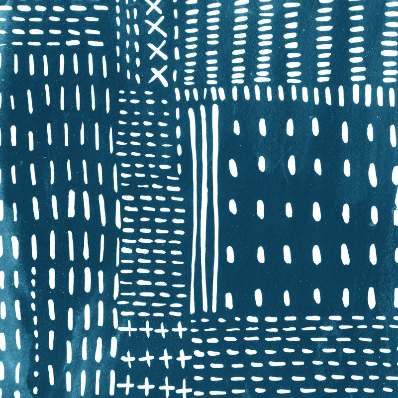 Sashiko Stitches III by Chariklia Zarris - Wrapped Canvas Painting, 76cm H x 76cm W x 3.8cm D