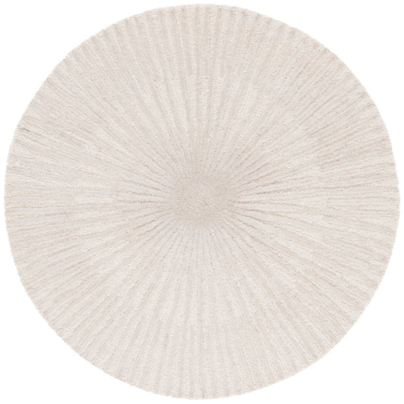 Fifth Avenue 551 Hand Tufted Wool/Pet Yarn/Cotton Starburst Rug in Ivory, Round 4'