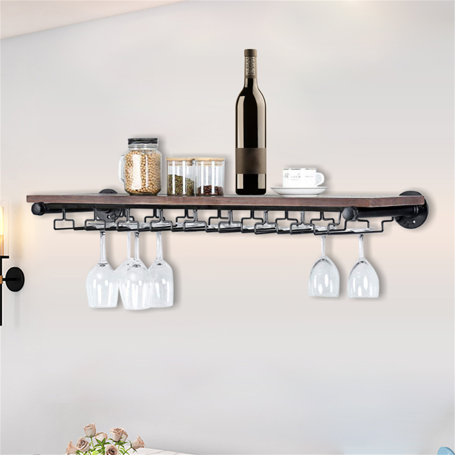 Etagere A Vin Pas Cher Étagère à Vin En Acier Inoxydable - Support Mural Pour Bouteilles De Casier Pour Bouteilles De Vin