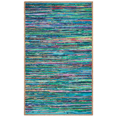 Tapis abstrait en coton et jute tissés à la main Naveen