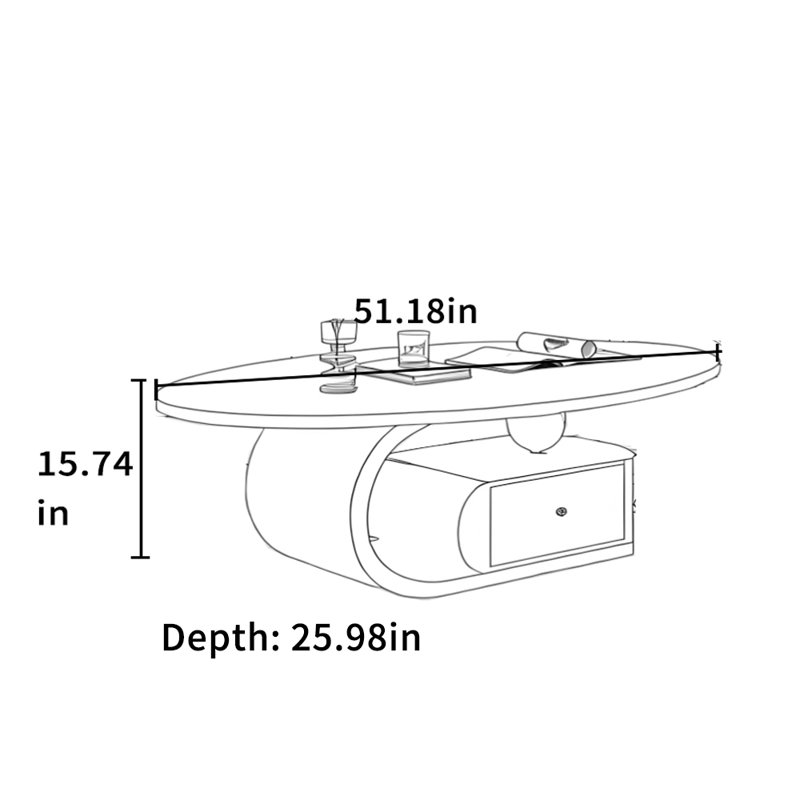 Table basse Simple Style, H 15,74 po x L 51,18 po x l 23,62 po