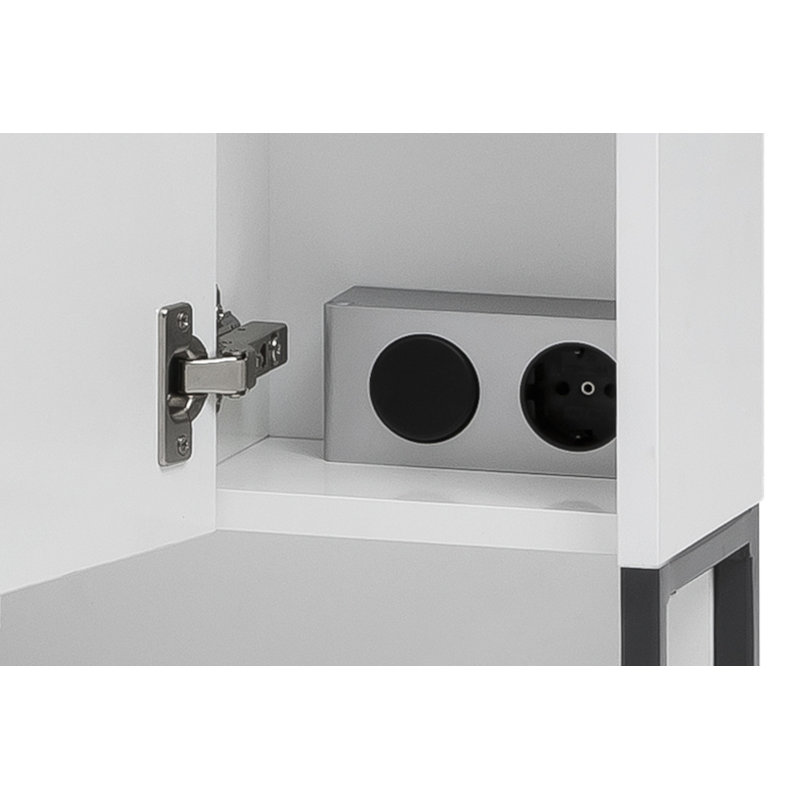 70 cm x 68 cm Limone Mirror Cabinet with LED Lighting, White