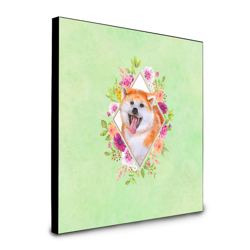 Panneau mural Dollman Flowers, Vert, Akita orange