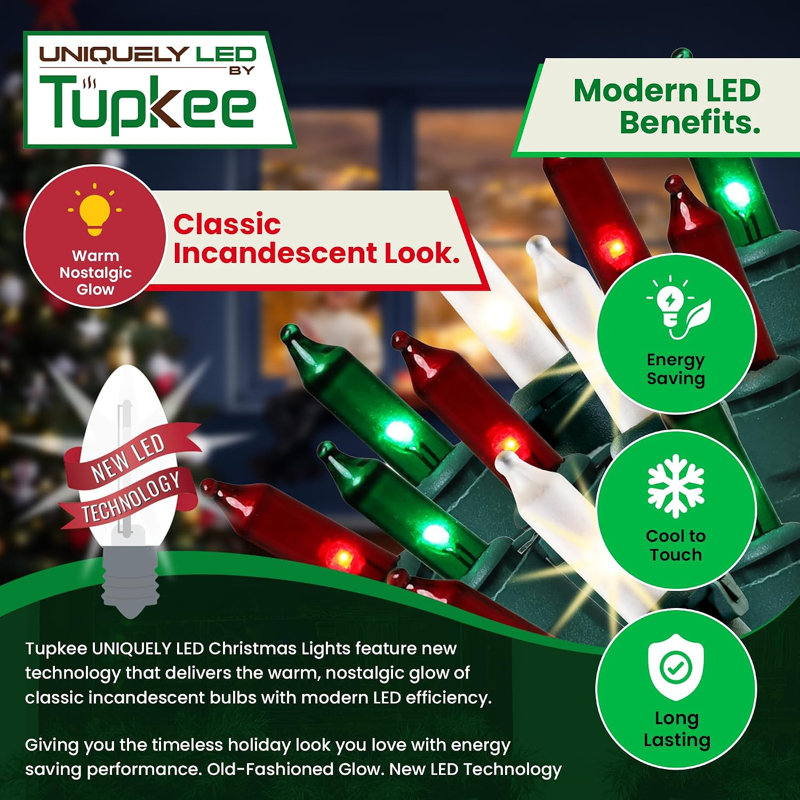 Lumières scintillantes Tupkee Christmas Uniquely, Rouge / Vert / Blanc