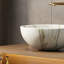Lavabo de salle de bain 14 ", lavabo vasque en céramique à motif de pierre sans robinet, sans armoire, blanc mat