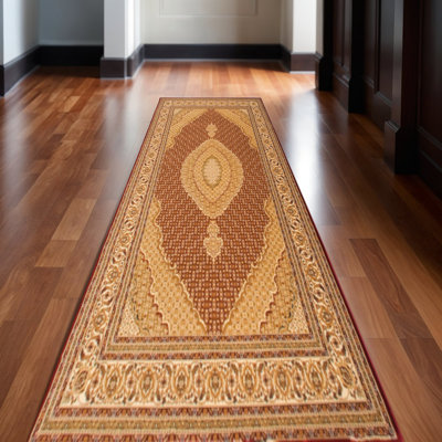 Tapis marocain rouge et beige 11 '
