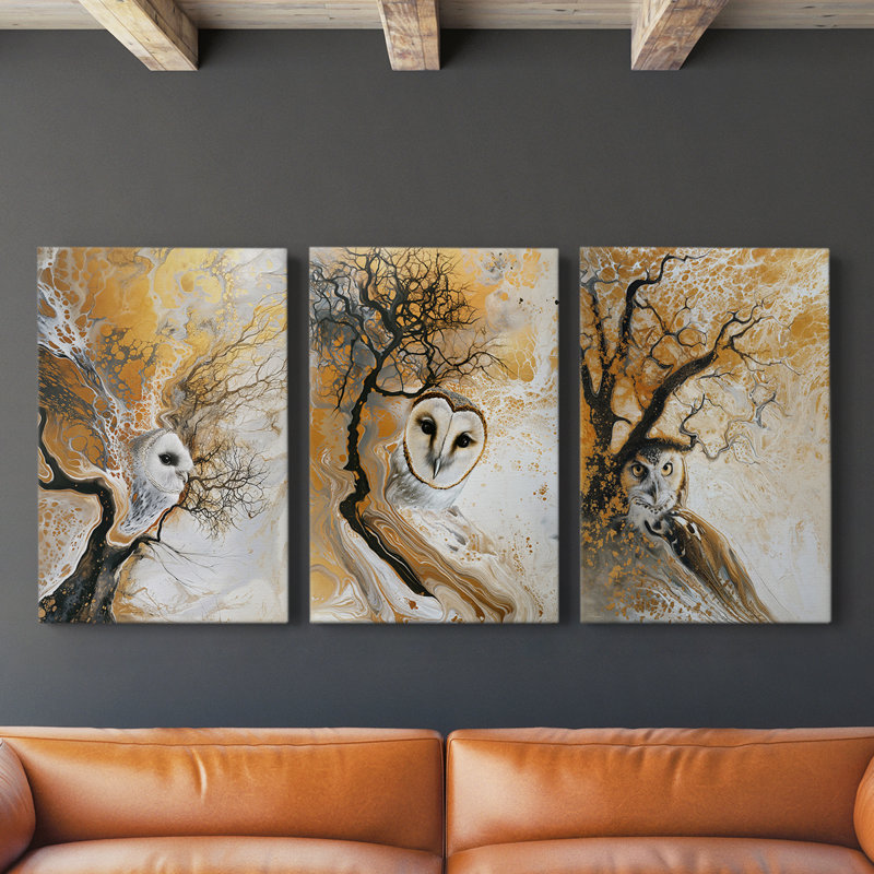 Aviaire, série XXIX - Ensemble de toiles tendues avec châssis Premium - Prêt à être accroché, H 48 po x l 32 po x P 1,1398 po