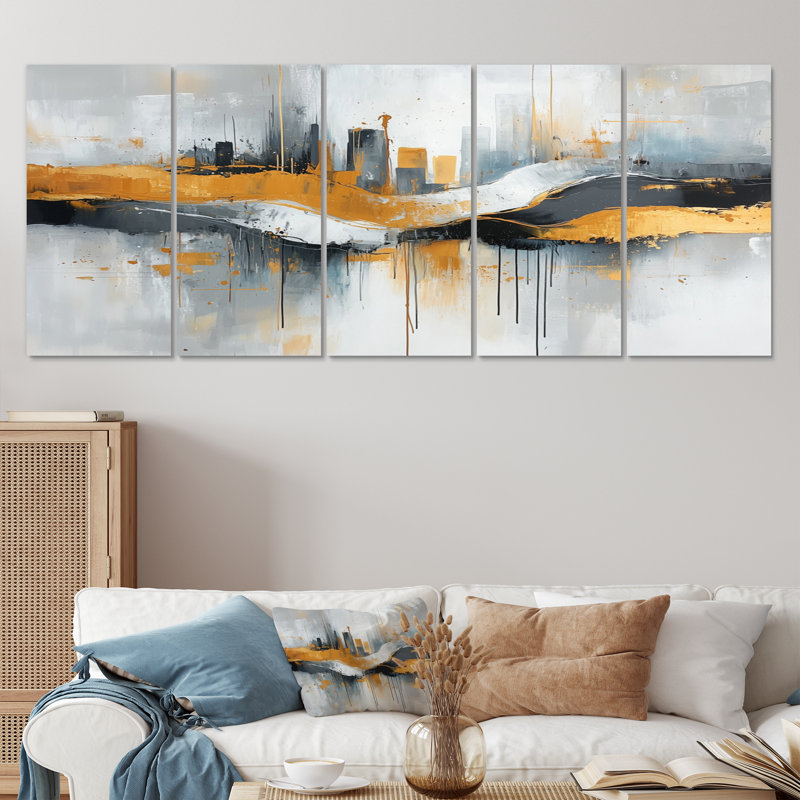 Garson - décoration murale paysage urbain - art mural industriel, H 28 po x l 60 po, 5