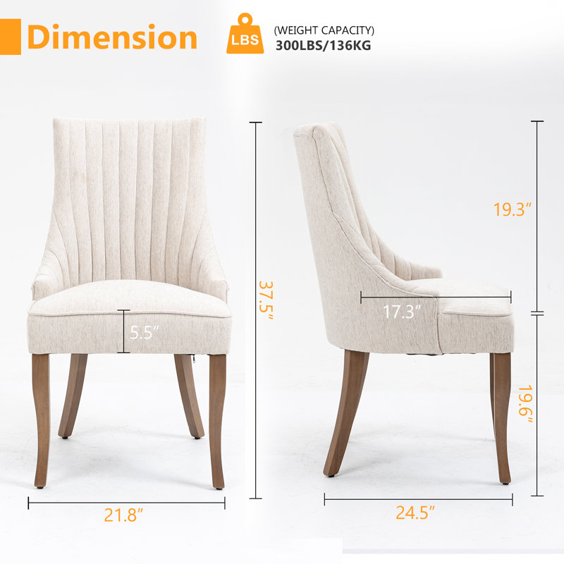 Chaise de salle à manger parsons rembourrée Crossland, Beige