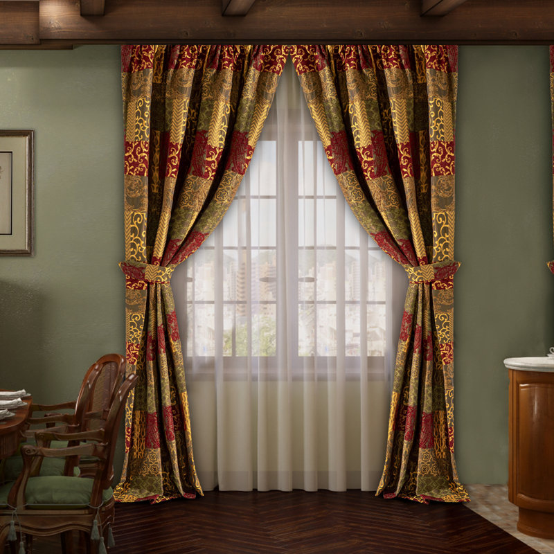 Selleck Patchwork Room Darkening Curtains Pair