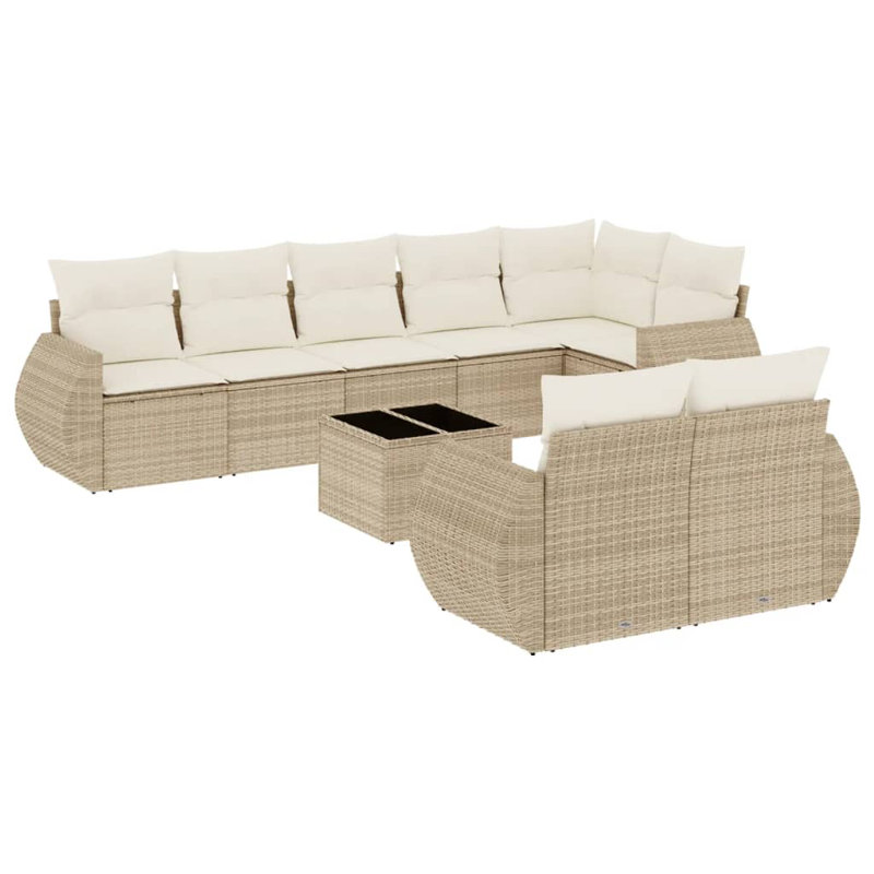  Ensemble de canapé de jardin modulaire en PE rotin beige, Beige