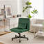 Chaise de bureau en velours vert avec accoudoirs Criss Cross-744035997