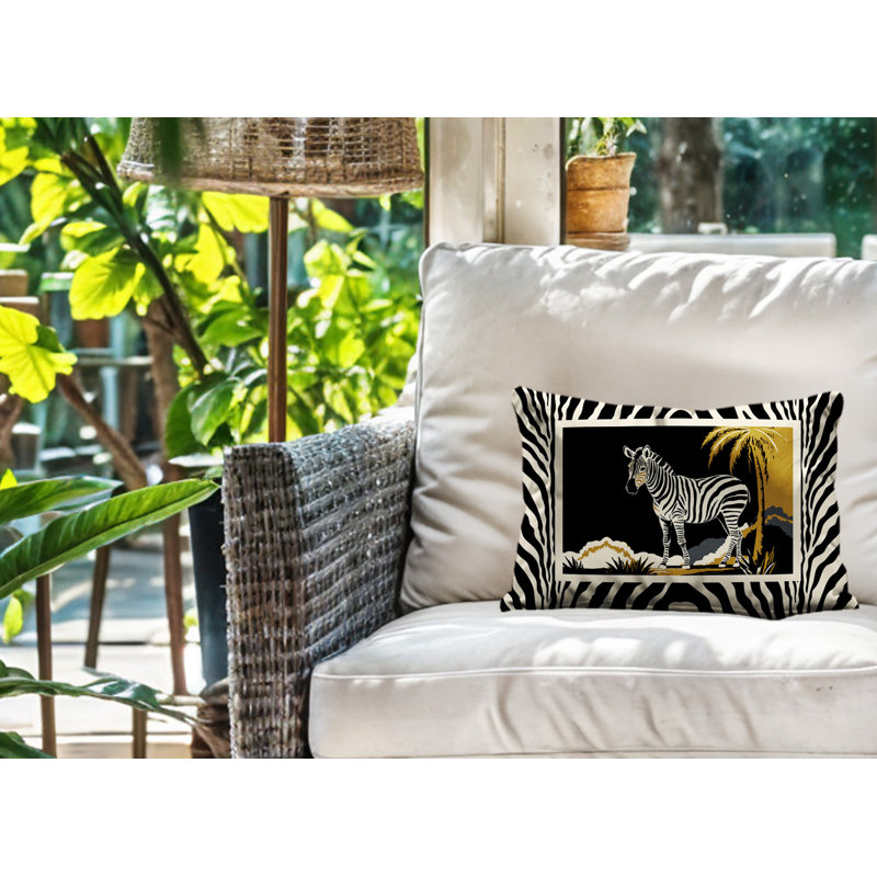 Oreiller rectangulaire réversible intérieur / extérieur Malboro, Noir, Rectangle H 14 po x l 20 po