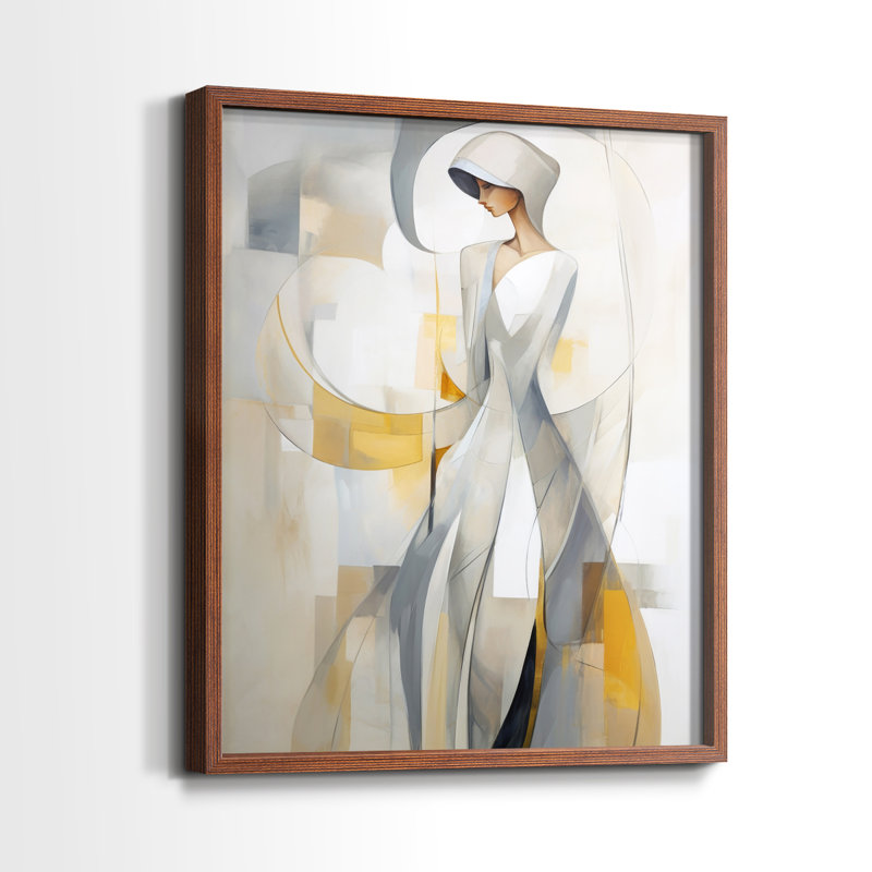 WOMEN Series Cxxxi - reproduction encadrée de qualité supérieure - prête à être accrochée - aucun clou requis, Noyer