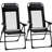 Folding Chairs , Breathable Surface, Adjustable Sling , For Outdoor Use, Garden, Backyard, Lawn, Black Camping Of 2, Deck Chair With Back, Removable Foldable Design