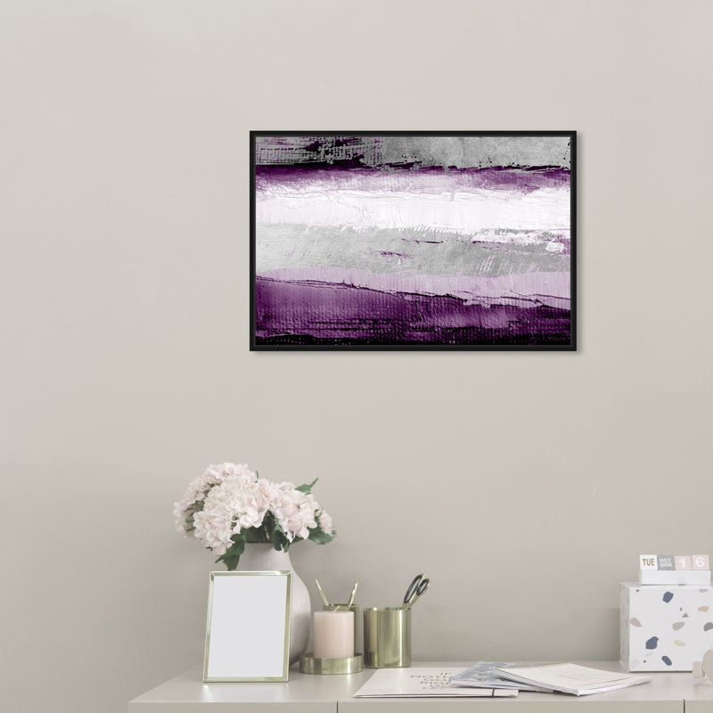 «Abstract Envision and Elevate Violet», impression, Cadre blanc, H 16 po x l 24 po, Noir