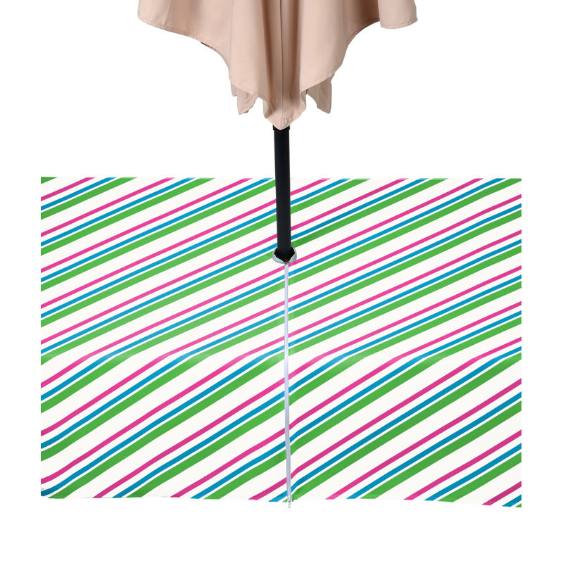 Easter Diagonal Stripe Water Repellent Tablecloth, 120" x 60"