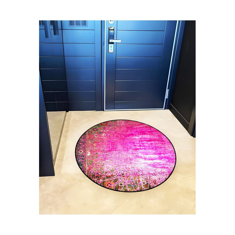 Tapis rond lavable à la machine, Sous-tapis rond 3 pi 3 po inclus