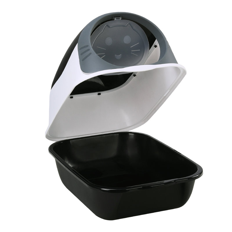 Polyethylene Plastic Enclosed Litter Box with Scoop