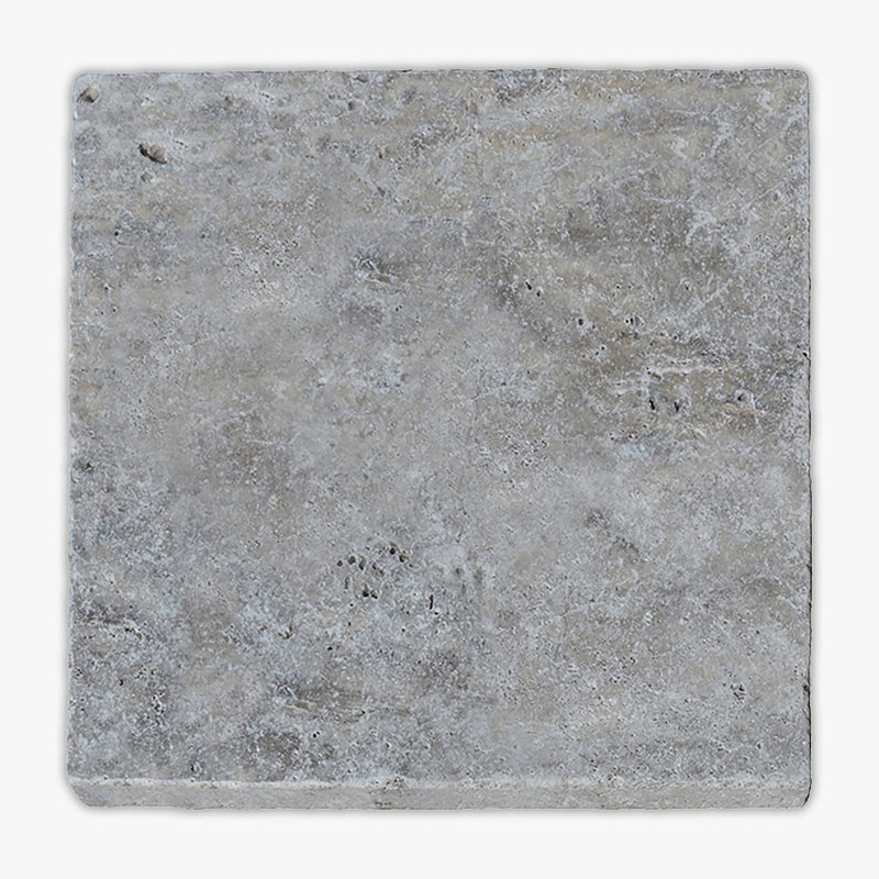 Silver Tumbled 16x16 Travertine Paver