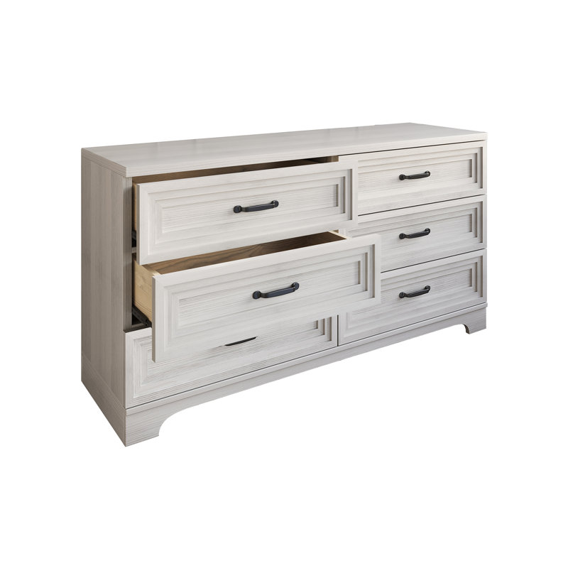 Commode à 6 tiroirs, Gris clair