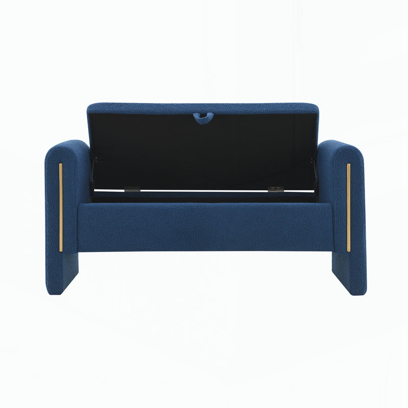 Banc de bout avec accoudoirs et rangement Modern, Navy Blue, Marine, Marine