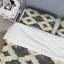 Ensemble de housse de couette beige à motif quadrilobe - Mid-Century-109173356