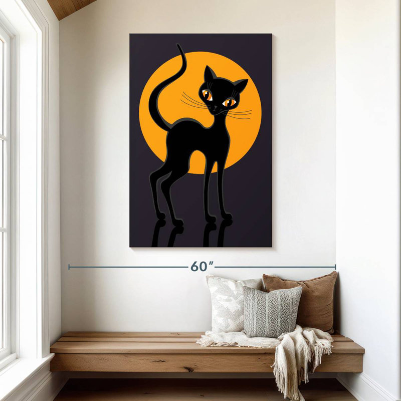 Cat And Moon, 48" H x 32" W