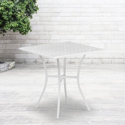 Chanea 28" Commercial Grade Steel Patio Table by Flash Furniture
