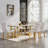 Luxury 68" Dining Table Set for, White Faux Marble Dining Table with Velvet Dining Chairs, Modern Kitchen Table and Chairs Set, Luxury Dining Table Set for Kitchen Dining-105955331-105955328-105955335