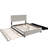 Queen Size Bed With Gray Trundle And 2 Drawers, Modern Style, No Box Spring, Gold Headboard, For Extra Space, Drawers Bedding, Velvet Upholstery Upholstered Design, Tufting, Guests, Storage, Solid