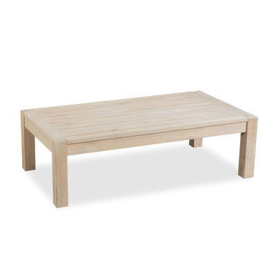 Table basse en bois d'eucalyptus brossé