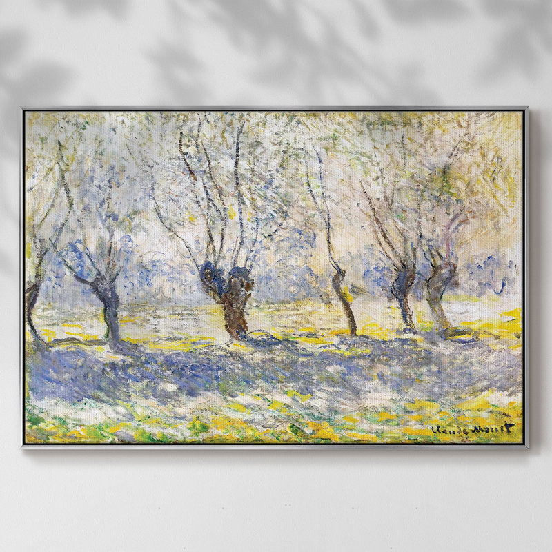 Willows, Giverny, 1886, reproduction d'art sur toile, H 17 po x l 25 po x P 2 po, Argent