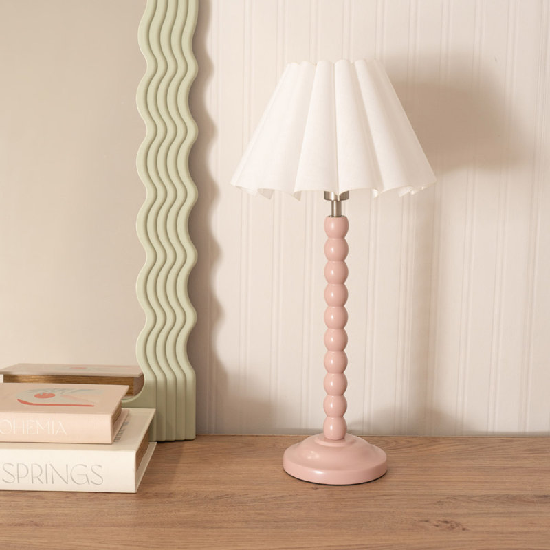Asayo Wood Table Lamp, No, White, Pink
