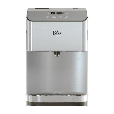 Brio Stainless Steel Countertop Bottleless Electric Water Cooler Water Dispenser with Hot and Cold Hot, Cold, and Room Cold and Room Temperature Options