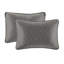 Couvre-lit très grand réversible gris foncé avec un rembourrage en coton prélavé au design séduisant pour un repos onirique surdimensionné sur le matelas