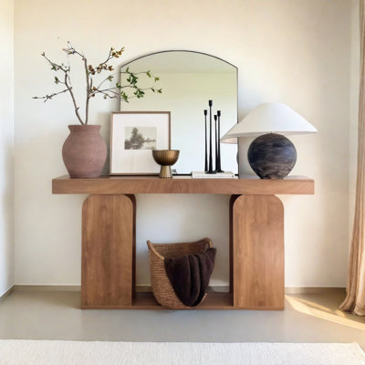 Console rétro en bois massif minimaliste