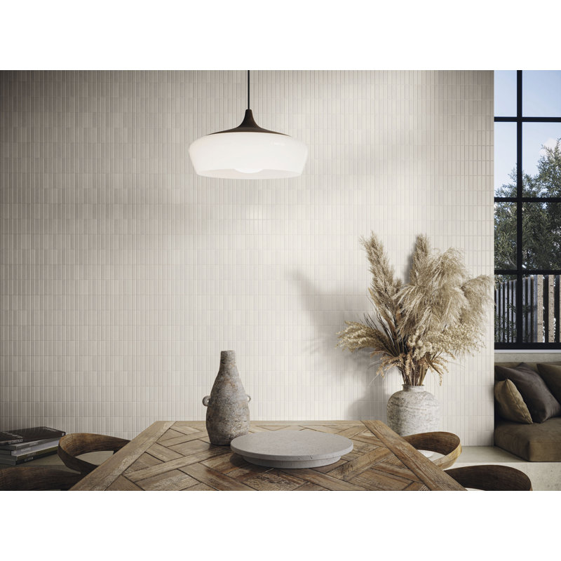 Carrelage mural en brique de porcelaine 8 po x 8 po Kaleido, Blanc