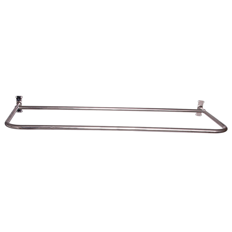 Tringle à rideau de douche fixe en forme de l 54 po, Nickel poli